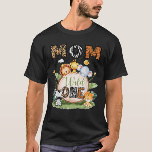 Camiseta Mamá Del Salvaje Uno Cumpleaños 1 Niño Safari Bosq