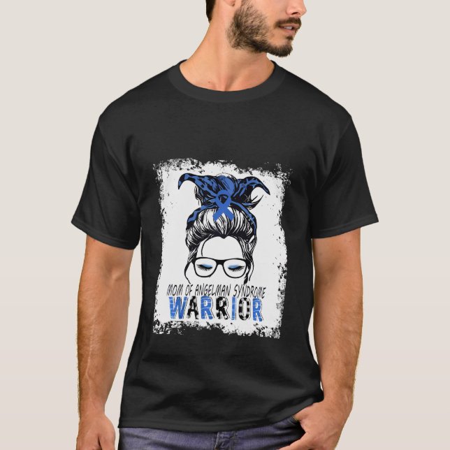 Camiseta Mamá Del Síndrome De Angelman Warriori Usa Azul Pa (Anverso)