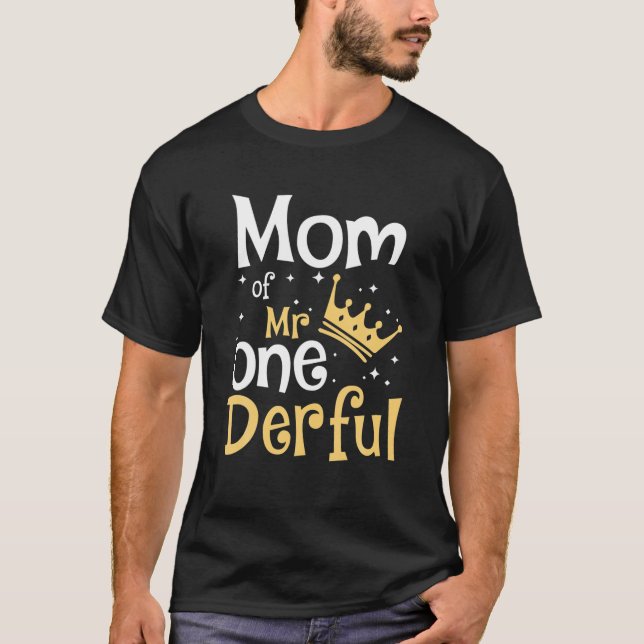 Camiseta Mamá Del Sr. Onemaravilloso Primer Cumpleaños Un D (Anverso)