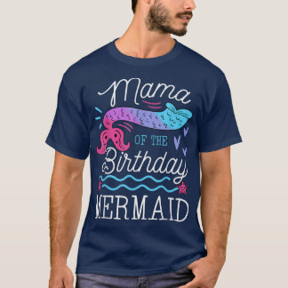 Camiseta Mamá Del Tema De La Sirenita De Cumpleaños Familia