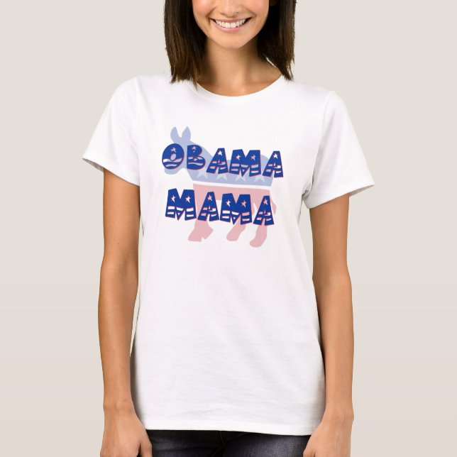 Camiseta Mamá Demócrata T-Shirt de Obama (Anverso)