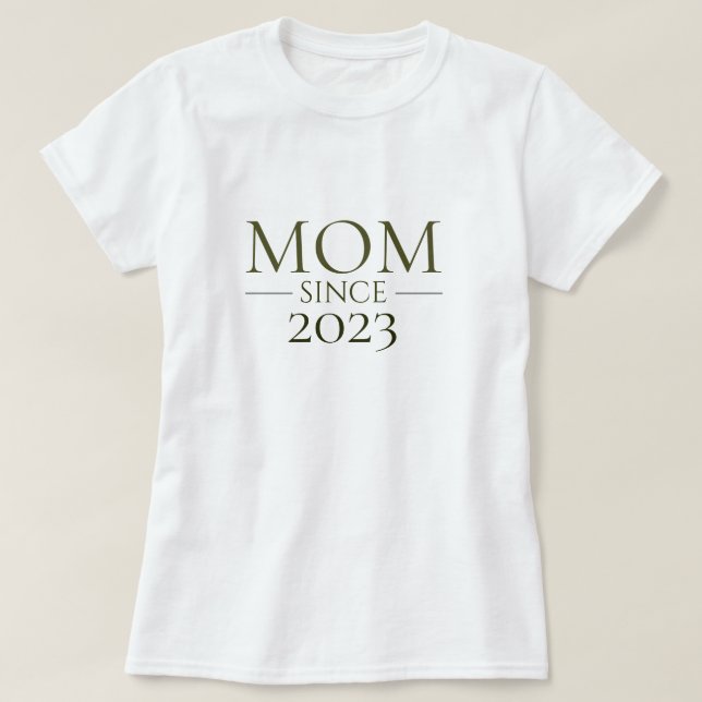 Camiseta Mamá Desde Año Personalizado Minimal Maternidad (Diseño del anverso)