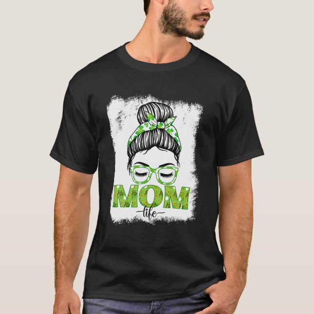 Camiseta Mamá desordenada y divertida fiesta de San Patrici (Anverso)