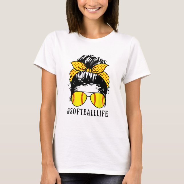 Camiseta Mamá Día de la Madre de Béisbol de Béisbol de Béis (Anverso)