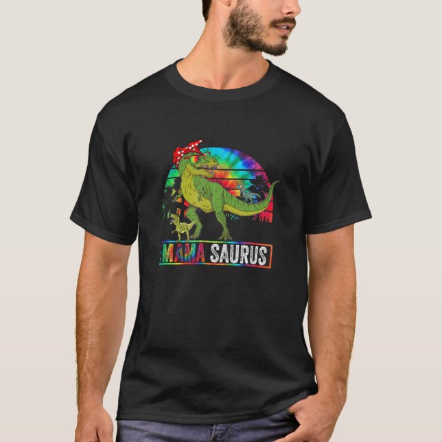 Camiseta Mama Dinosaur Funny Dad Mamasaurus 2 Two Kids 2022 (Anverso)