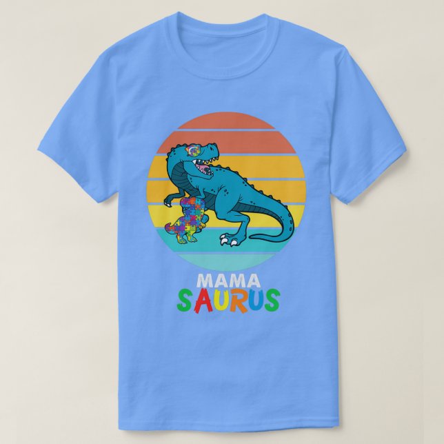 Camiseta Mama Dinosaurio Mama Autism (Diseño del anverso)