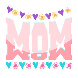 Camiseta Mamá Diseño Estético Corazones Y Flores