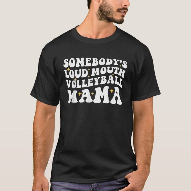 Camiseta Mamá divertida mamá de voleibol de boca alta de al (Anverso)
