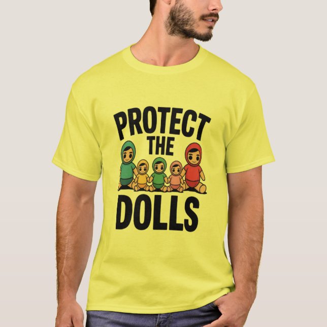 Camiseta mamá divertida papá proteger a las muñecas (Anverso)