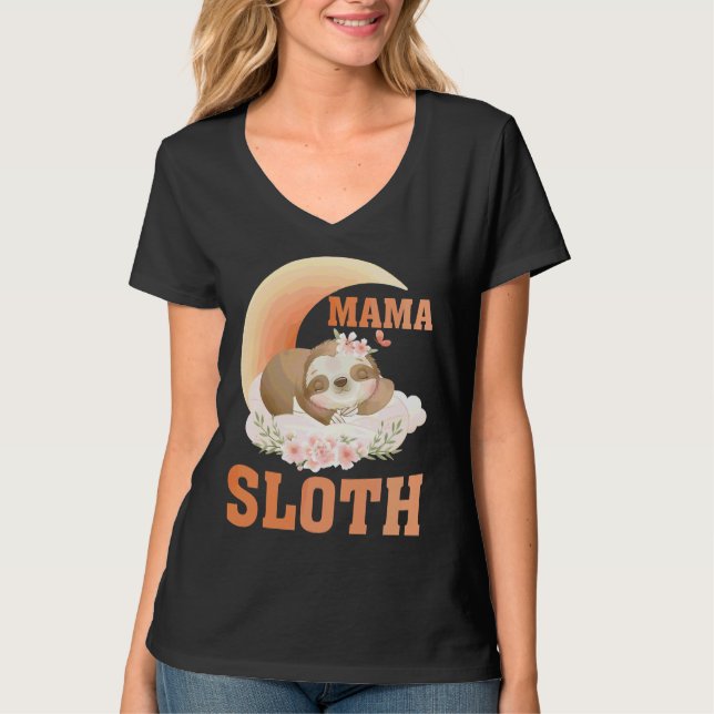 Camiseta Mamá divertida Sloth Cute Slote Mom (Anverso)