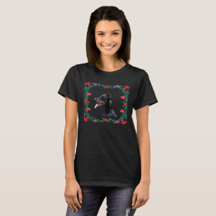 Camiseta Mamá Doberman linda flor Mamá perra