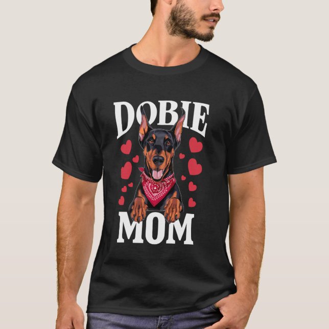 Camiseta Mamá Doberman, Perro Dobie Mama (Anverso)