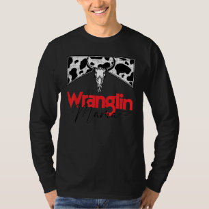 Camiseta Mamá Domadora Cráneo de Toro Rojo Leopardo Occiden