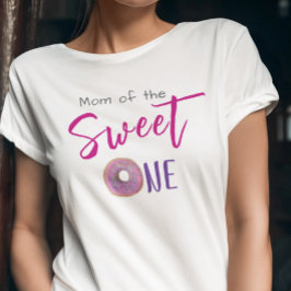 Camiseta Mamá dulce un donut Chica rosa primer Fiesta de cu
