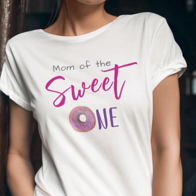 Camiseta Mamá dulce un donut Chica rosa primer Fiesta de cu (Subido por el creador)