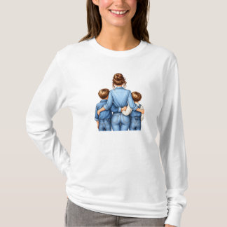 Camiseta Mamá e hijos por siempre – Madre abrazando a sus n