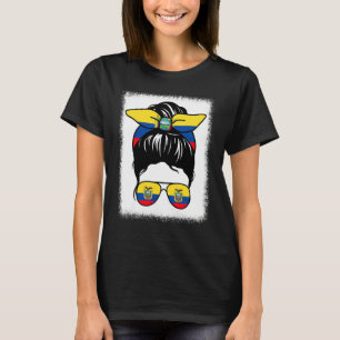 Camiseta Mamá ecuatoriana encolerizada Messy Bun Ecuador Mo