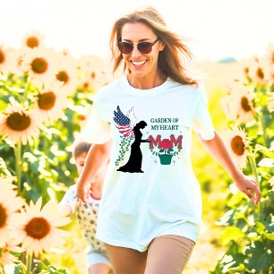 Camiseta Mamá - El jardín de mi diseño de ángel floral del 