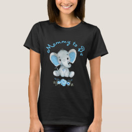 Camiseta Mamá elefante azul y rusa para ser Baby Shower