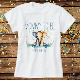 Camiseta Mamá Elefante Para Ser Invitación Infantil Para La