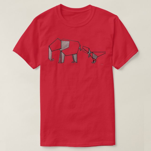 Camiseta Mamá elefante y bebé TRex (Diseño del anverso)