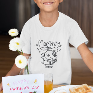 Camiseta Mamá elefante y los hijos de los personalizados de