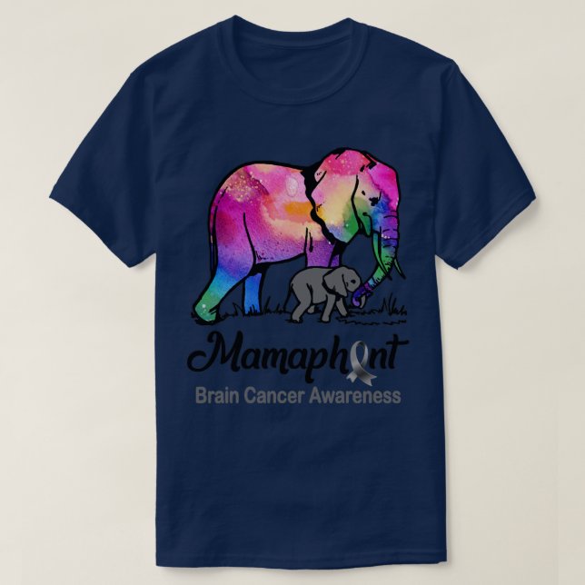 Camiseta Mama Elephant Mamaphant Conciencia sobre el cáncer (Diseño del anverso)