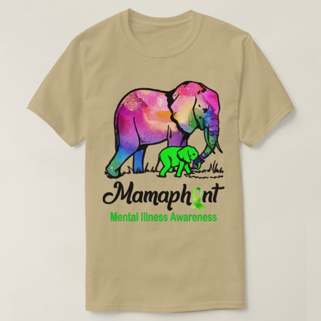 Camiseta Mama Elephant Mamaphant Conciencia sobre las enfer (Diseño del anverso)