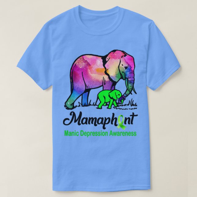 Camiseta Mama Elephant Mamaphant Depresión Maníaca Concienc (Diseño del anverso)