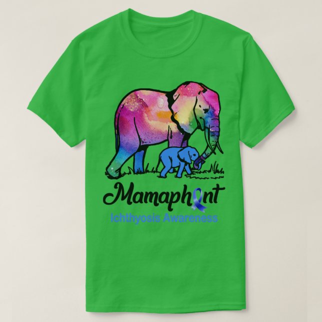 Camiseta Mama Elephant Mamaphant Ichthyosis Conciencia (Diseño del anverso)