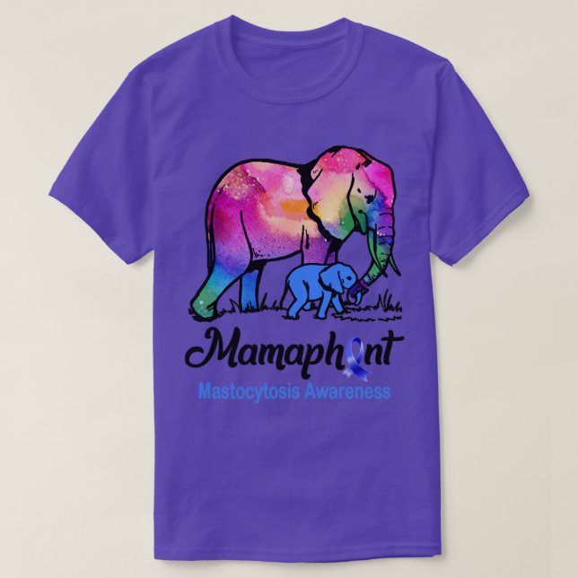 Camiseta Mama Elephant Mamaphant Mastocitosis Conciencia (Diseño del anverso)