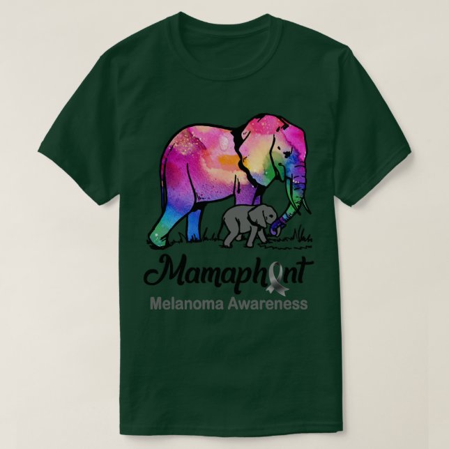 Camiseta Mama Elephant Mamaphant Melanoma Conciencia (Diseño del anverso)