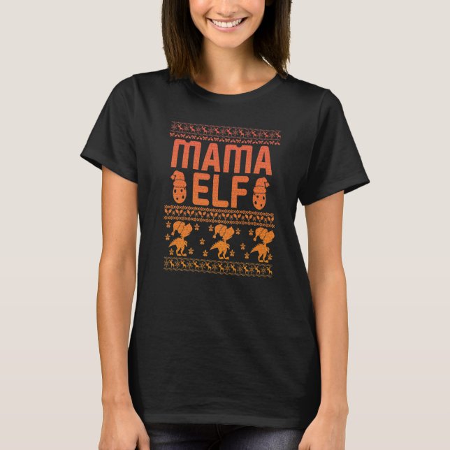 Camiseta Mama Elf Christmas Family Ugly Xmas Christmas  4 (Anverso)