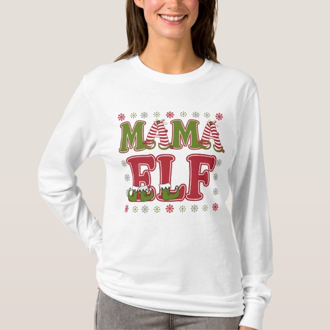Camiseta Mama Elf Navidad (Anverso)