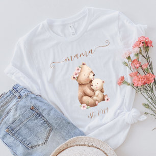 Camiseta Mama Encantadora Establecida Osos Boho Acuarela