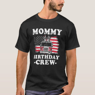 Camiseta Mamá equipo de cumpleaños Fireman Bandera estadoun