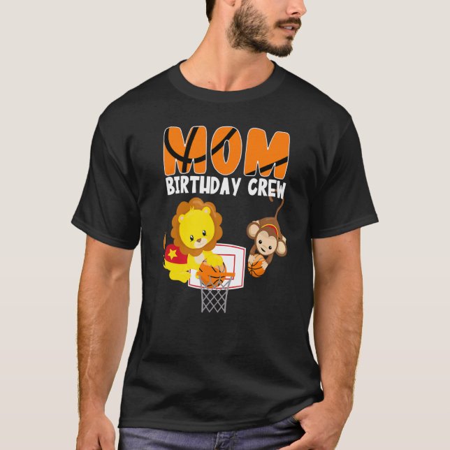 Camiseta Mamá equipo de cumpleaños tema de baloncesto Mono  (Anverso)