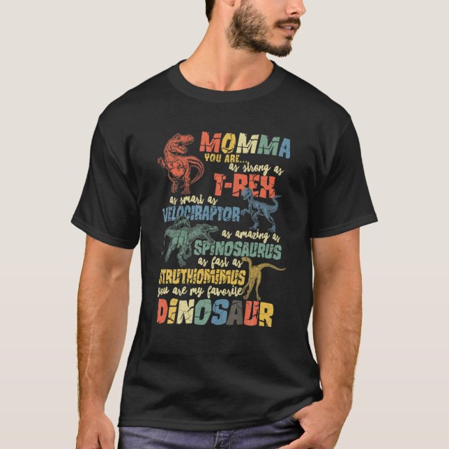 Camiseta Mamá, Eres Tan Fuerte Como Dinosaur Rex Mami (Anverso)