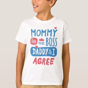 Camiseta Mamá es el jefe papá y estoy de acuerdo