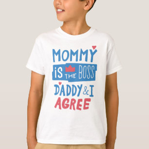 Camiseta Mamá es el jefe papá y estoy de acuerdo