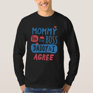 Camiseta Mamá es el jefe papá y estoy de acuerdo