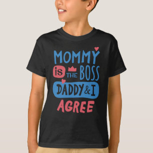 Camiseta Mamá es el jefe papá y estoy de acuerdo