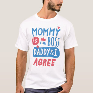 Camiseta Mamá es el jefe papá y estoy de acuerdo