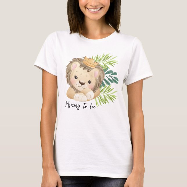Camiseta mamá es un bebé de animales del rey del safari (Anverso)