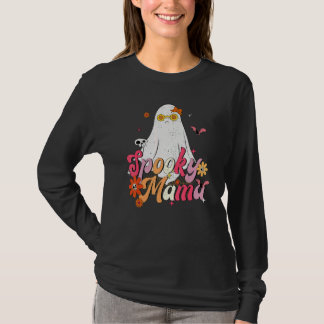 Camiseta Mamá Espeluznante Fantasma Lindo Para Halloween Ho