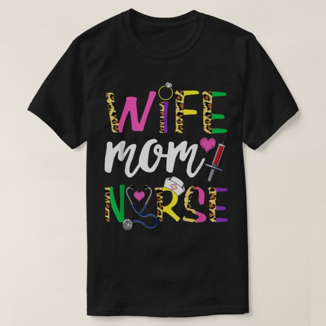 Camiseta Mamá esposa Enfermería de enfermera cute a las muj (Diseño del anverso)