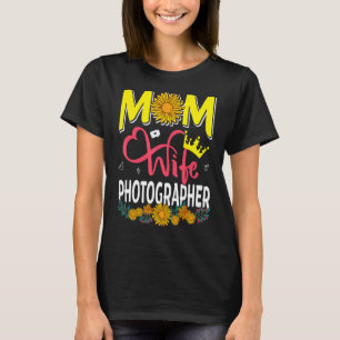 Camiseta Mamá esposa fotógrafa Cute Floral giratoria Mola