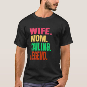 Camiseta Mamá Esposa Navegando Con Leyenda Pontoon En Un La