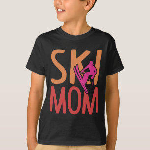 Camiseta Mamá esquiadora deportes de invierno mujeres amant