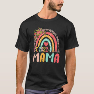 Camiseta Mama Est 2022 Cute Nueva Mamá Día de la Madre Leop